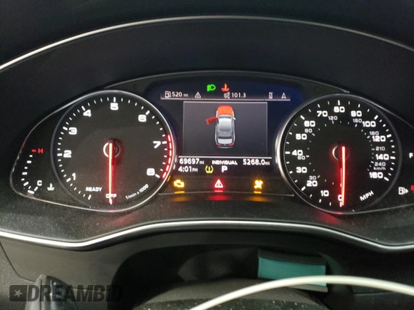 2019 Audi A6 Premium with VIN WAUD8AF21KN120014, listed as a Copart auction lot 87321374 with 69,697 mi miles and Salvage Title. Bid and sale history available at carsss.com. Image 9.
