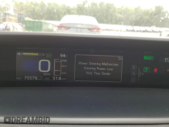 2020 Toyota Prius L Eco with VIN JTDKARFU5L3110386, listed as a Copart auction lot 54043065 with 75,579 mi miles and Salvage Title. Bid and sale history available at DreamBid. Image 9.