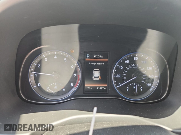 2021 Hyundai Kona SE z VIN KM8K12AA7MU726084, wystawiony jako Copart lot #58722035 z przebiegiem 71 427 mil mil oraz Szkoda całkowita • Salvage title. Historia ofert i sprzedaży dostępna na DreamBid. Obrazek 9.
