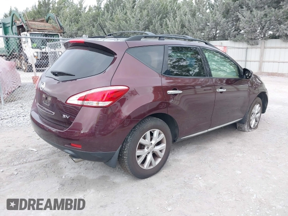 2014 Nissan Murano SV with VIN JN8AZ1MU3EW414539, listed as a IAAI auction lot 40769275 with 94,217 mi miles and . Bid and sale history available at carsss.com. Image 4.
