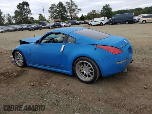 2005 Nissan 350Z with VIN JN1AZ34D25M607805, listed as a Copart auction lot 72138724 with 64,696 mi miles and Salvage Title. Bid and sale history available at carsss.com. Image 2.