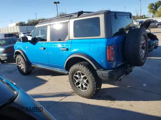 2021 Ford Bronco with VIN 1FMEE5DH7MLA63830, listed as a Copart auction lot 80131634 with 65,313 mi miles and Salvage Title. Bid and sale history available at carsss.com. Image 2.