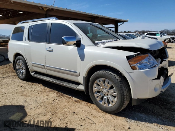 2015 Nissan Armada Platinum z VIN 5N1BA0NF1FN603453, wystawiony jako Copart lot #46428755 z przebiegiem Nie podano mil oraz Szkoda całkowita • Salvage title. Historia ofert i sprzedaży dostępna na DreamBid. Obrazek 4.