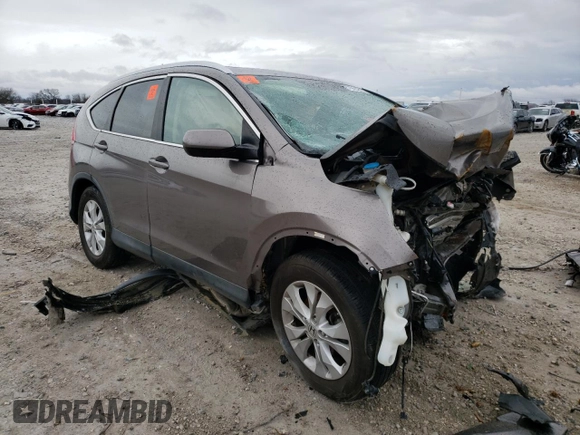 2013 Honda CR-V EX-L with VIN 5J6RM3H77DL036698, listed as a Copart auction lot 65883624 with Not Provided miles and Salvage Title. Bid and sale history available at DreamBid. Image 4.