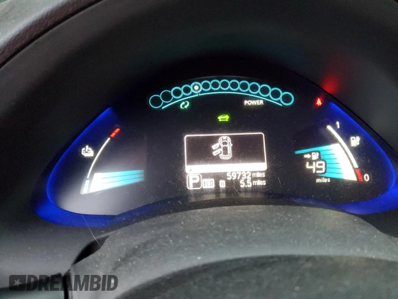 2015 Nissan LEAF SL z VIN 1N4AZ0CP2FC331579, wystawiony jako Copart lot #44030985 z przebiegiem 59 732 mil mil oraz Szkoda całkowita • Salvage title. Historia ofert i sprzedaży dostępna na DreamBid. Obrazek 9.