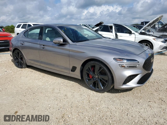 2022 Genesis G70 3.3T with VIN KMTG54TE9NU082715, listed as a Copart auction lot 73763974 with 8,834 mi miles and Non Repairable. Bid and sale history available at carsss.com. Image 4.