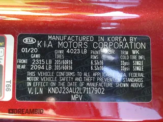 2020 Kia Soul S with VIN KNDJ23AU2L7117902, listed as a IAAI auction lot 41759979 with 59,764 mi miles. Bid and sale history available at carsss.com. Image 9.