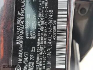 2021 Hyundai Elantra SE with VIN 5NPLL4AG4MH049458, listed as a Copart auction lot 45358155 with 58,475 mi miles and Salvage Title. Bid and sale history available at carsss.com. Image 15.