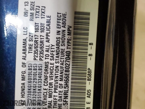 2014 Honda Odyssey EX-L with VIN 5FNRL5H66EB027040, listed as a Copart auction lot 53959195 with 199,431 mi miles and Salvage Title. Bid and sale history available at carsss.com. Image 14.