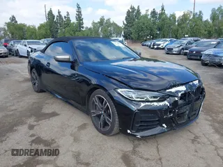 2023 BMW 4 Series M440i with VIN WBA53AT09PCL49954, listed as a IAAI auction lot 41478951 with 27,105 mi miles and . Bid and sale history available at DreamBid. Image 1.
