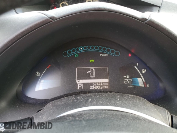 2015 Nissan LEAF SV with VIN 1N4AZ0CP9FC301558, listed as a Copart auction lot 45380735 with 67,474 mi miles and Salvage title. Bid and sale history available at DreamBid. Image 9.