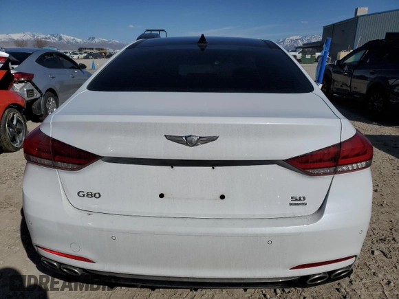 2018 Genesis G80 5.0L Ultimate with VIN KMHGN4JFXJU228703, listed as a Copart auction lot 49470565 with 95,585 mi miles and Salvage Title. Bid and sale history available at carsss.com. Image 6.