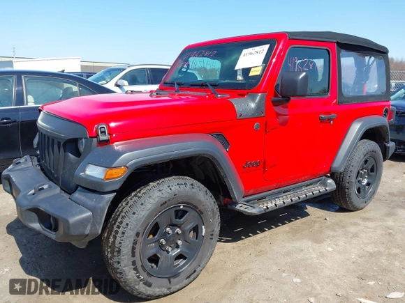 2024 Jeep Wrangler Sport S with VIN 1C4PJXAG7RW304498, listed as a IAAI auction lot 41962812 with 9,457 mi miles and . Bid and sale history available at DreamBid. Image 18.