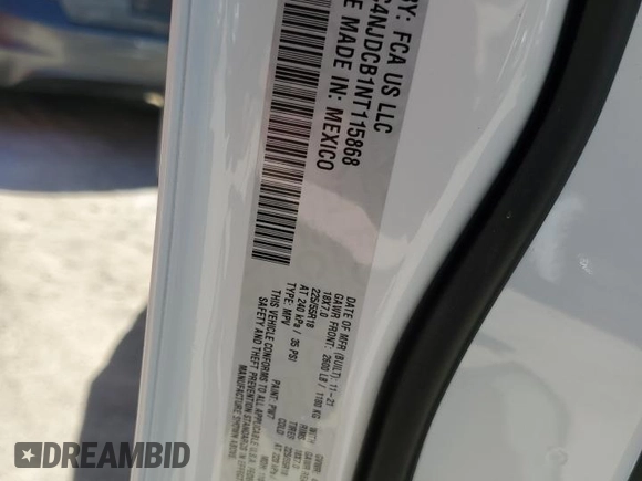 2022 Jeep Compass (RED) Edition with VIN 3C4NJDCB1NT115868, listed as a Copart auction lot 47720275 with 50,385 mi miles and Salvage Title. Bid and sale history available at DreamBid. Image 14.