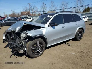 2023 Mercedes-Benz GLS with VIN 4JGFF5KE3PA941392, listed as a Copart auction lot 48315565 with 28,411 mi miles and Salvage Title. Bid and sale history available at carsss.com. Image 1.