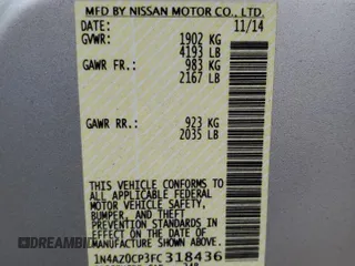 2015 Nissan LEAF SV with VIN 1N4AZ0CP3FC318436, listed as a Copart auction lot 70855893 with 65,101 mi miles. Bid and sale history available at carsss.com. Image 13.