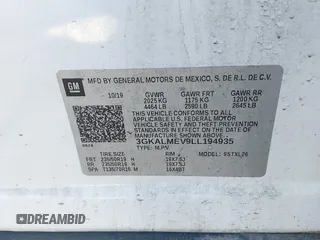 2020 GMC Terrain SLE with VIN 3GKALMEV9LL194935, listed as a IAAI auction lot 42190797 with 119,779 mi miles and . Bid and sale history available at DreamBid. Image 9.
