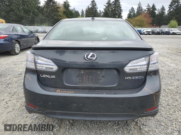 2010 Lexus HS 250h with VIN JTHBB1BA0A2025306, listed as a Copart auction lot 54450975 with 95,316 mi miles and Salvage Title. Bid and sale history available at DreamBid. Image 6.