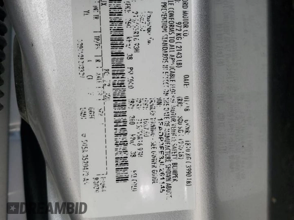 2018 Ford Focus SE with VIN 1FADP3FE3JL261145, listed as a Copart auction lot 47411315 with 98,581 mi miles and Salvage Title. Bid and sale history available at carsss.com. Image 14.