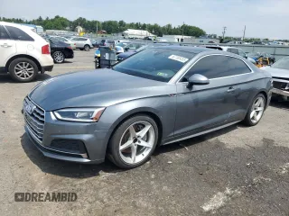 2019 Audi A5 Premium Plus with VIN WAUTNAF56KA007715, listed as a Copart auction lot 62760455 with 72,412 mi miles and Salvage title. Bid and sale history available at DreamBid. Image 1.