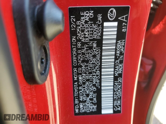 2022 Lexus UX 200 с VIN JTHP3JBH7N2048331, выставлен на аукционе Copart как лот 50312795 с пробегом 5 766 миль миль и Списание • Salvage title. История ставок и продаж доступна на DreamBid. Изображение 12.