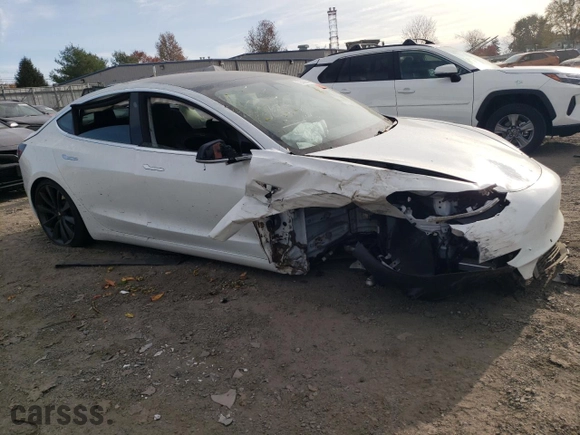 2020 Tesla Model 3 Long Range with VIN 5YJ3E1EBXLF667405, listed as a Copart auction lot 72566044 with 0 mi miles and Salvage Title. Bid and sale history available at carsss.com. Image 4.