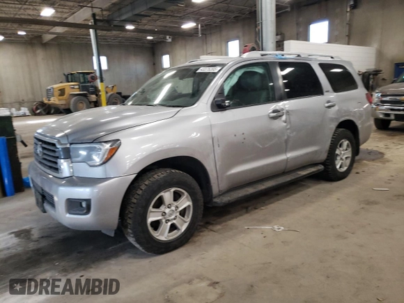2019 Toyota Sequoia SR5 with VIN 5TDBY5G15KS168276, listed as a Copart auction lot 43376395 with 0 mi miles and Salvage Title. Bid and sale history available at carsss.com. Image 1.