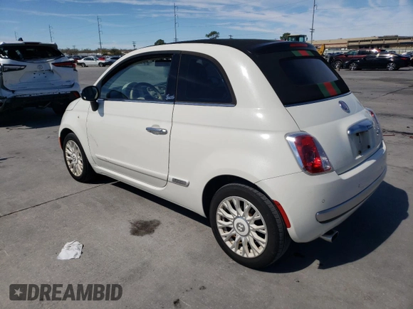 2012 FIAT 500 Gucci with VIN 3C3CFFER4CT271886, listed as a Copart auction lot 47859275 with 104,608 mi miles and Salvage Title. Bid and sale history available at carsss.com. Image 2.