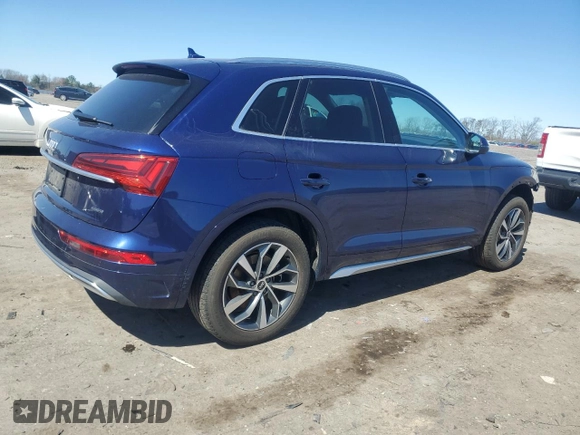 2021 Audi Q5 Premium Plus with VIN WA1BAAFY7M2059902, listed as a Copart auction lot 48525035 with 68,347 mi miles and Salvage Title. Bid and sale history available at carsss.com. Image 3.