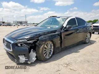 2020 Infiniti Q50 Luxe z VIN JN1EV7AP6LM203678, wystawiony jako Copart lot #56122165 z przebiegiem 50 879 mil mil oraz Szkoda całkowita • Salvage title. Historia ofert i sprzedaży dostępna na DreamBid. Obrazek 1.