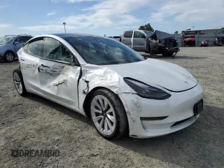 2021 Tesla Model 3 Long Range with VIN 5YJ3E1EB7MF874304, listed as a Copart auction lot 52652825 with Not Provided miles and Salvage Title. Bid and sale history available at carsss.com. Image 4.