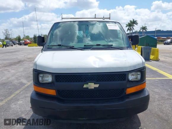 2014 Chevrolet Express Cargo Van with VIN 1GCWGFFA2E1103446, listed as a IAAI auction lot 42177760 with 91,232 mi miles. Bid and sale history available at carsss.com. Image 6.