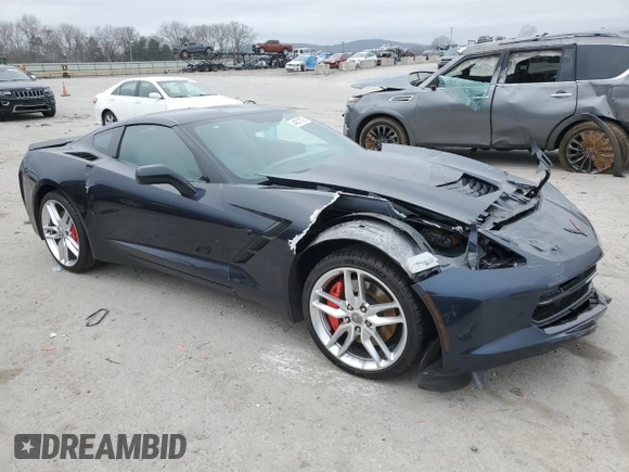 2014 Chevrolet Corvette Z51 3LT with VIN 1G1YL2D70E5135415, listed as a Copart auction lot 44211075 with 18,563 mi miles and Salvage title. Bid and sale history available at DreamBid. Image 4.