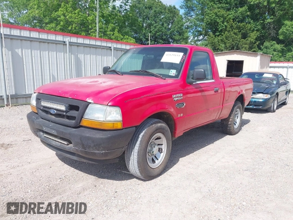 1999 Ford Ranger XL with VIN 1FTYR10V3XPB90632, listed as a IAAI auction lot 42129155 with 316,641 mi miles. Bid and sale history available at carsss.com. Image 2.