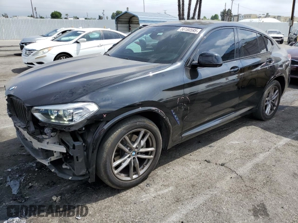 2020 BMW X4 xDrive30i z VIN 5UX2V1C0XL9B93562, wystawiony jako Copart lot #56180595 z przebiegiem 71 667 mil mil oraz Szkoda całkowita • Salvage title. Historia ofert i sprzedaży dostępna na DreamBid. Obrazek 1.