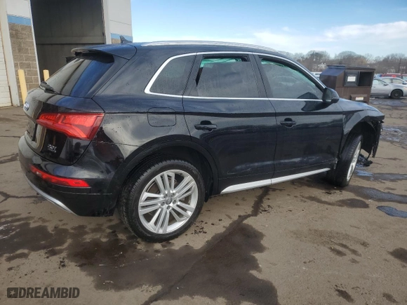 2018 Audi Q5 Premium Plus with VIN WA1BNAFY6J2192957, listed as a Copart auction lot 45872985 with 127,783 mi miles and Salvage Title. Bid and sale history available at carsss.com. Image 3.