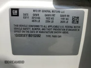 2011 Cadillac CTS Luxury with VIN 1G6DE5EY1B0152082, listed as a Copart auction lot 54698055 with Not provided miles and Salvage title. Bid and sale history available at DreamBid. Image 12.