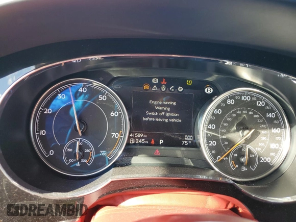2019 Bentley Bentayga V8 z VIN SJAAM2ZV5KC024154, wystawiony jako Copart lot #74990344 z przebiegiem 41 589 mil mil oraz Szkoda całkowita • Salvage title. Historia ofert i sprzedaży dostępna na DreamBid. Obrazek 9.