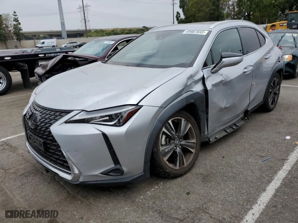 2019 Lexus UX with VIN JTHY3JBH3K2015326, listed as a Copart auction lot 49907933 with 44,545 mi miles. Bid and sale history available at carsss.com. Image 1.
