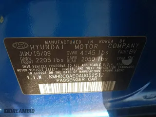 2010 Hyundai Elantra Touring SE with VIN KMHDC8AE0AU052512, listed as a IAAI auction lot 42123818 with 243,070 mi miles. Bid and sale history available at carsss.com. Image 9.