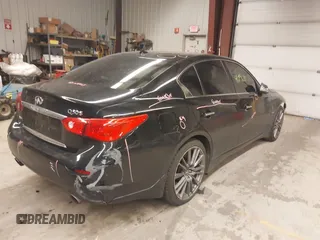 2017 Infiniti Q50 Red Sport 400 with VIN JN1FV7AR8HM870121, listed as a IAAI auction lot 41299639 with 110,302 mi miles. Bid and sale history available at carsss.com. Image 4.