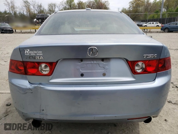 2005 Acura TSX with VIN JH4CL96825C006067, listed as a Copart auction lot 52717145 with 86,793 mi miles and Salvage Title. Bid and sale history available at carsss.com. Image 6.