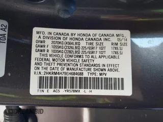 2014 Honda CR-V EX-L with VIN 2HKRM4H79EH684688, listed as a IAAI auction lot 41785089 with 106,951 mi miles. Bid and sale history available at carsss.com. Image 9.