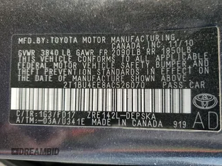 2010 Toyota Corolla with VIN 2T1BU4EE8AC526070, listed as a Copart auction lot 63865875 with 151,220 mi miles and Salvage title. Bid and sale history available at DreamBid. Image 13.