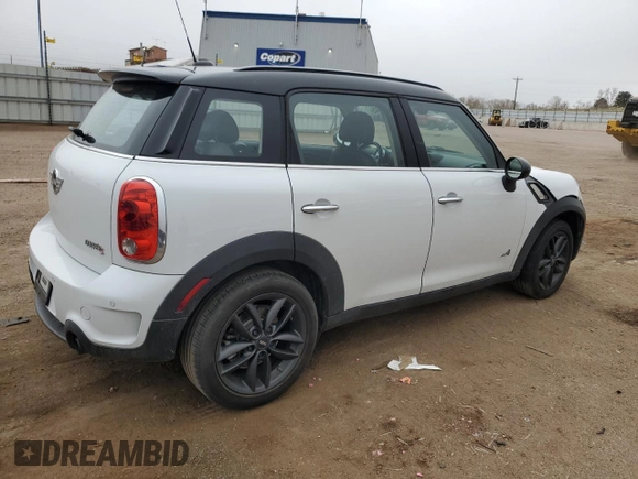 2013 MINI Countryman S ALL4 with VIN WMWZC5C52DWP32567, listed as a Copart auction lot 51462345 with 109,264 mi miles and Salvage Title. Bid and sale history available at DreamBid. Image 3.