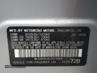 2018 Mitsubishi Mirage ES с VIN ML32A3HJ6JH014964, выставлен на аукционе Copart как лот 44073165 с пробегом 79 963 миль миль и Списание • Salvage title. История ставок и продаж доступна на DreamBid. Изображение 13.