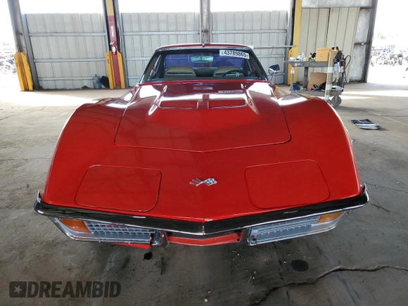 1972 Chevrolet Corvette with VIN 1Z37K2S501737, listed as a Copart auction lot 43789865 with 22,938 mi miles and Salvage title. Bid and sale history available at DreamBid. Image 5.