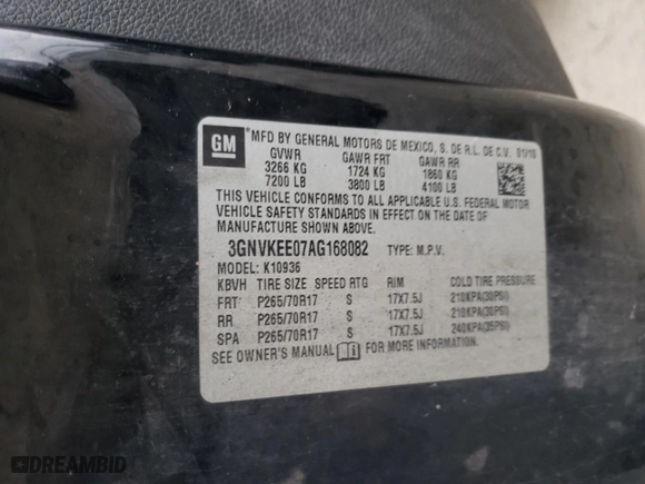 2010 Chevrolet Avalanche LS with VIN 3GNVKEE07AG168082, listed as a Copart auction lot 52807795 with 243,077 mi miles and Clean Title. Bid and sale history available at carsss.com. Image 12.