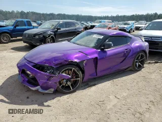 2022 Toyota GR Supra 3.0 with VIN WZ1DB0C02NW050038, listed as a Copart auction lot 47688985 with 0 mi miles and Salvage Title. Bid and sale history available at carsss.com. Image 1.