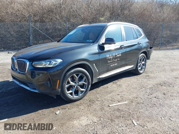 2024 BMW X3 xDrive30i with VIN 5UX53DP03R9X02816, listed as a IAAI auction lot 41826664 with 9,571 mi miles and . Bid and sale history available at DreamBid. Image 2.